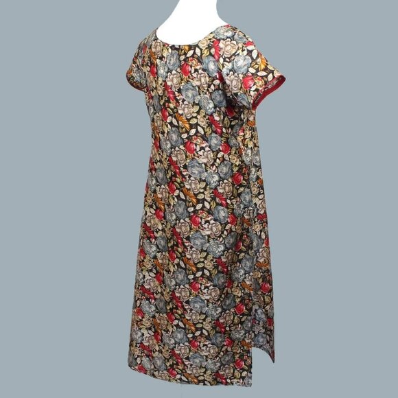 Black Flower Print Kurta, Tranquil Threads | Muvvas Boutique - Picture 7 of 8